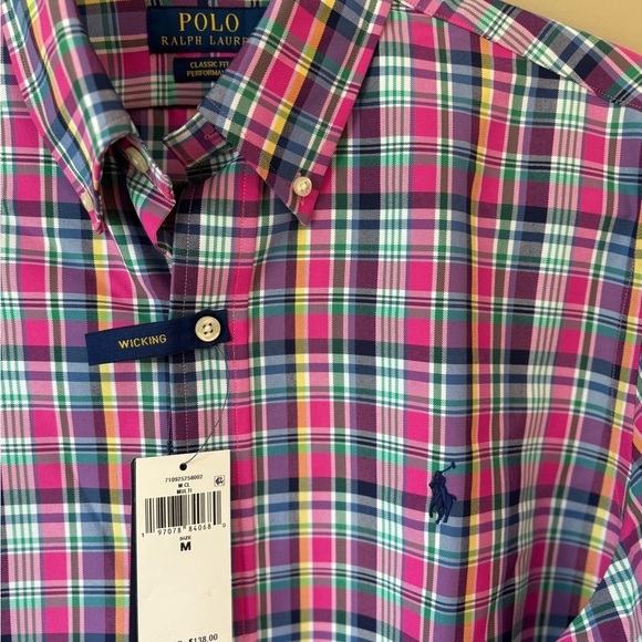 NEW Polo Ralph Lauren Classic Fit Performance Plaid LS Shirt Multicolor Men's M - Picture 6 of 13